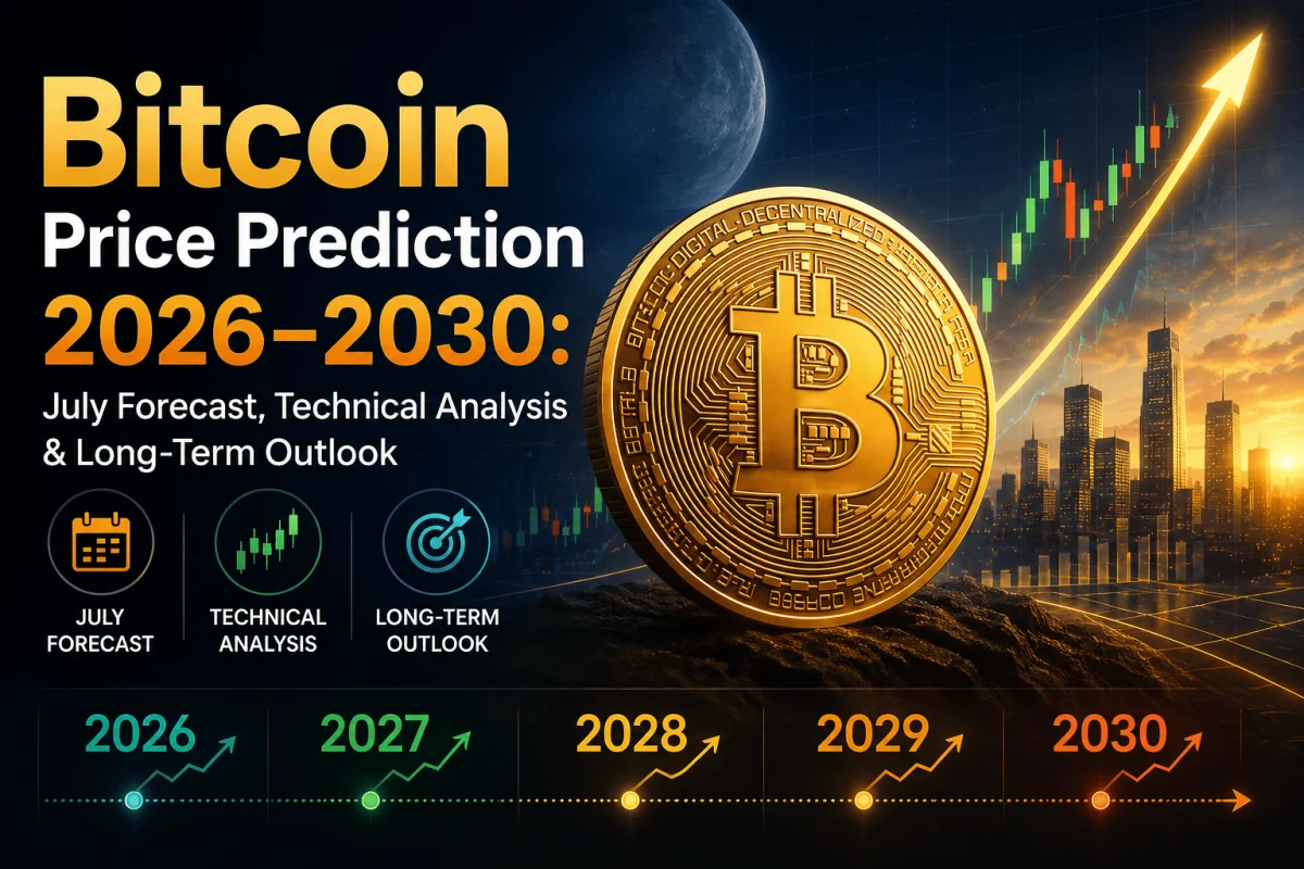 Bitcoin price prediction chart showing BTC technical analysis, support and resistance levels, EMA trends, and market outlook