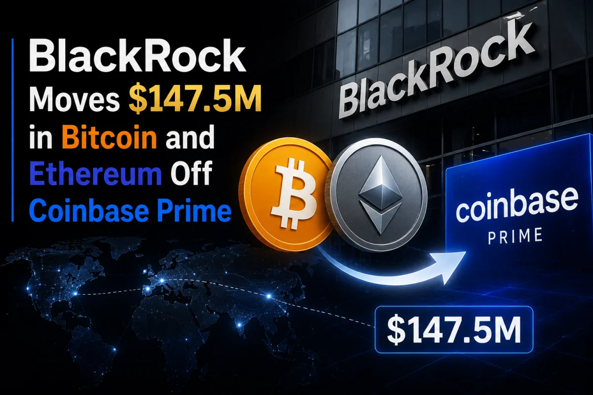 BlackRock Moves $147 Million in Bitcoin and Ethereum Off Coinbase Prime, Signaling Long-Term Strategy